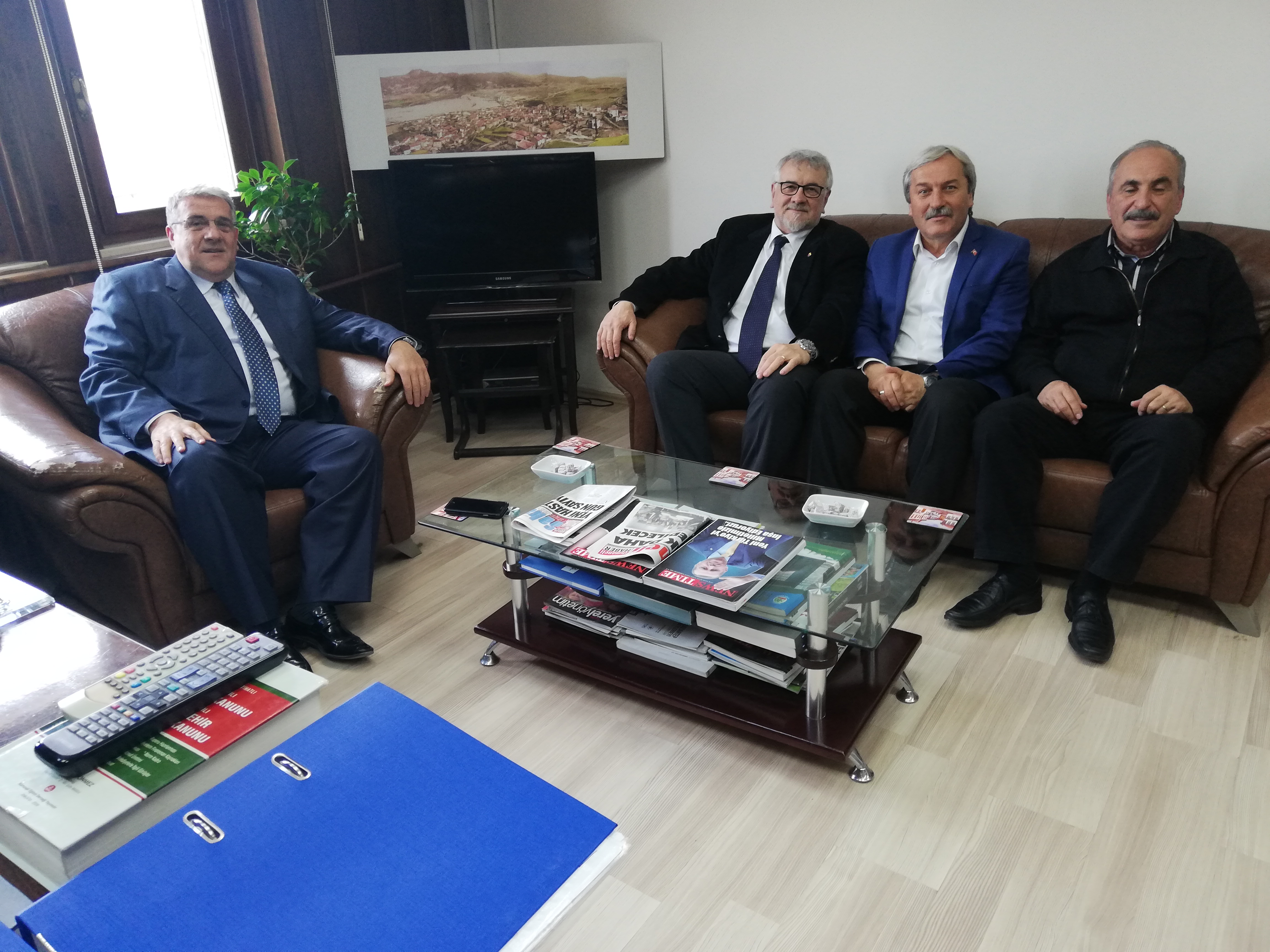 DEVLET ESKİ BAKANI BAHATTİN ŞEKER’DEN BAŞKAN ŞAHİN’E HAYIRLI OLSUN ZİYARETİ