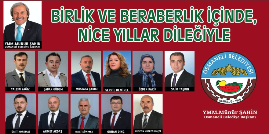 Osmaneli Belediyesi Yeni Yıl Tebrik İlanı